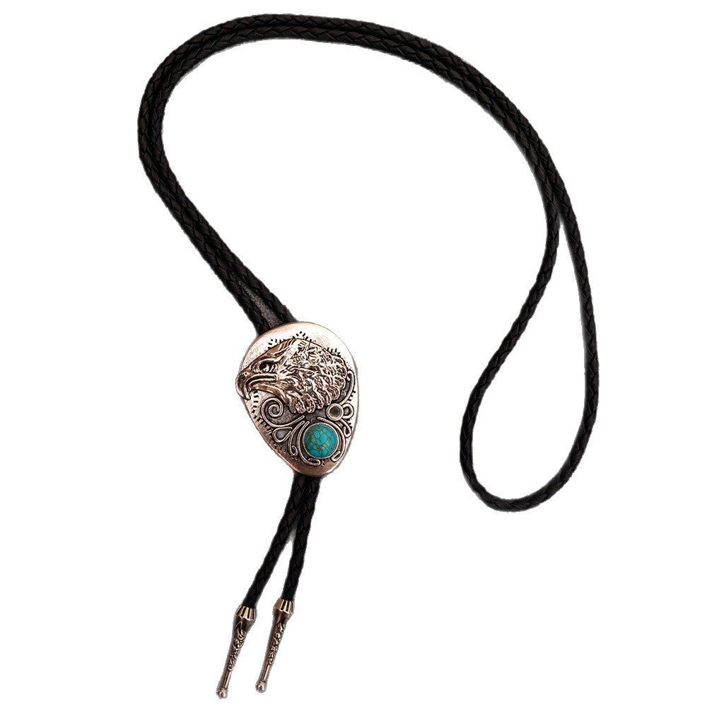 Wholesale Vintage neckline western cowboy leather necklace